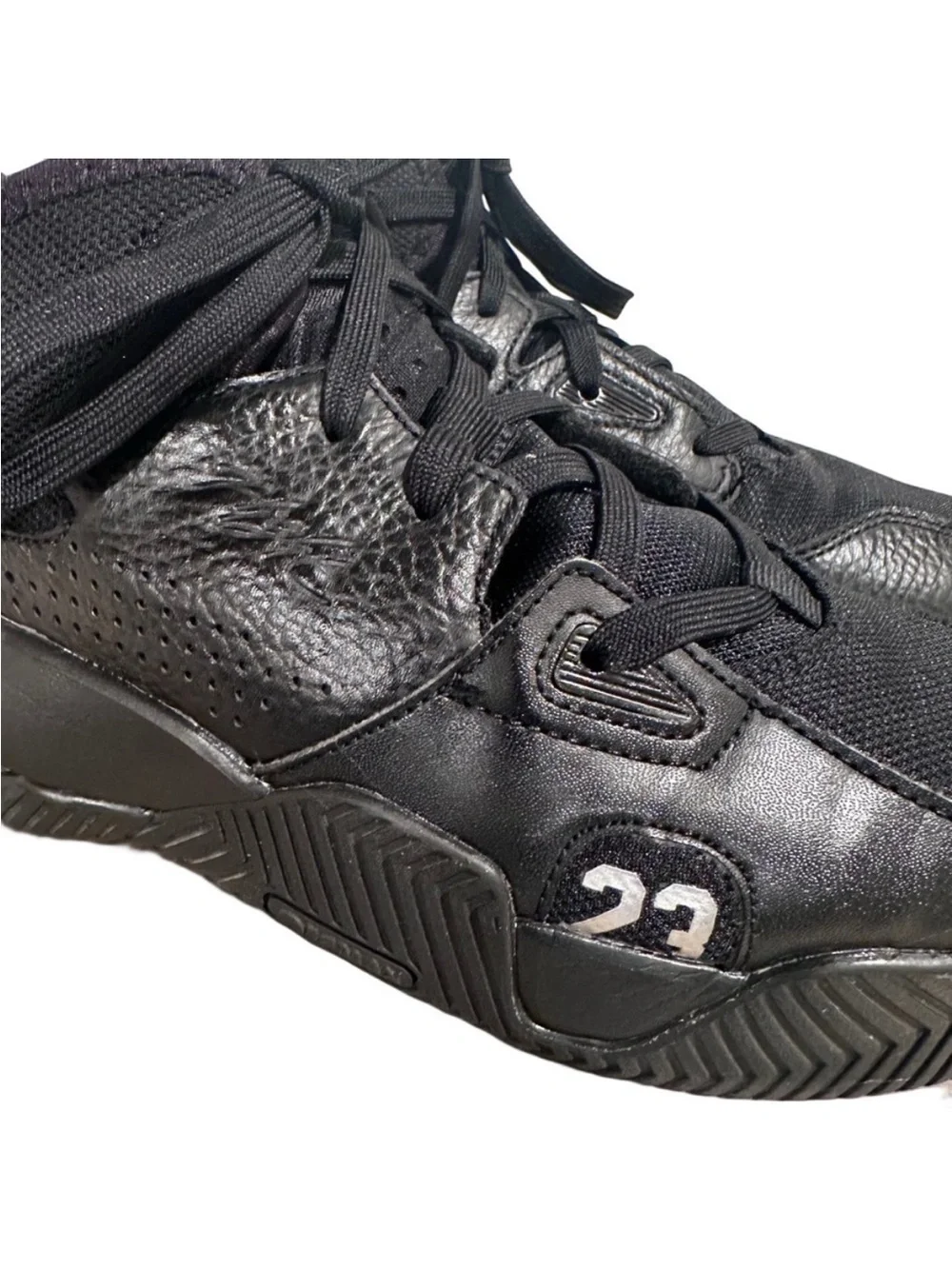 Nike Air Jordan Stay Loyal 2 Black Silver Leather Sneakers - Size US 8.5